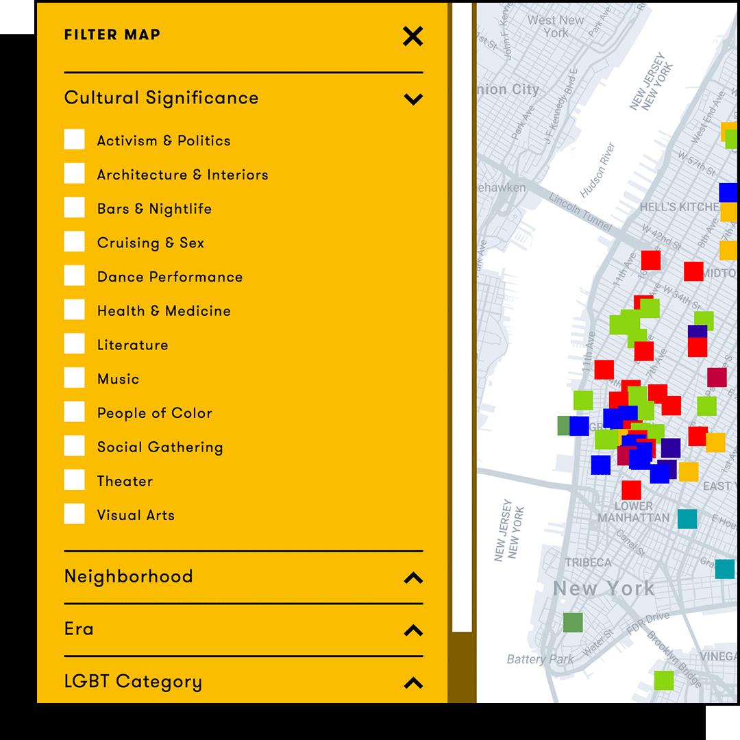 Screenshot of site map filter