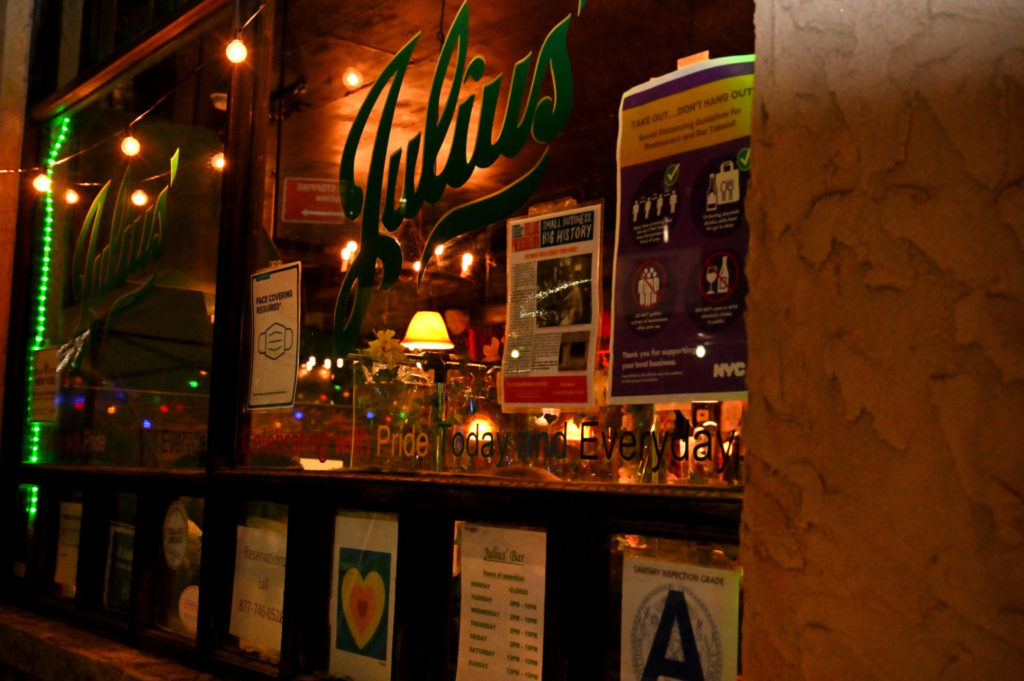 inside of Julius' Bar in Greenwich Village