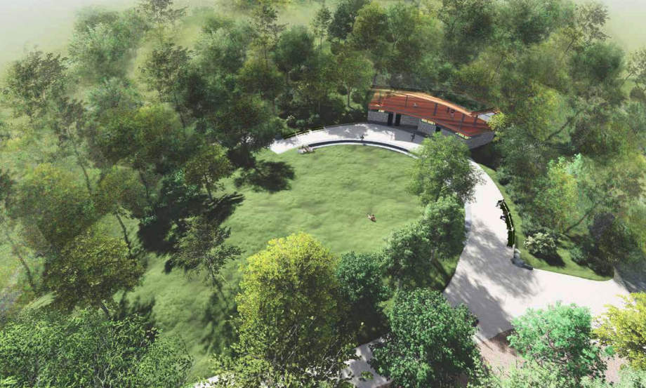 Rendering of the proposed open lawn